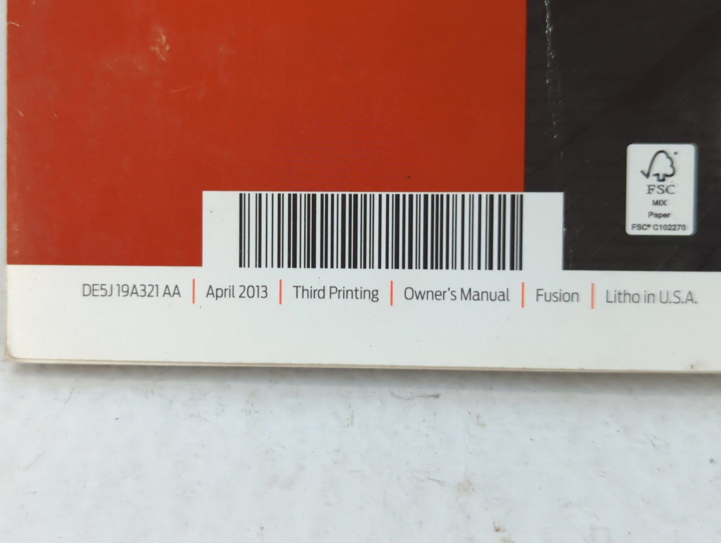 2013 Ford Fusion Owners Manual Book Guide P/N:DE5J 19A321 AA OEM Used Auto Parts - Oemusedautoparts1.com