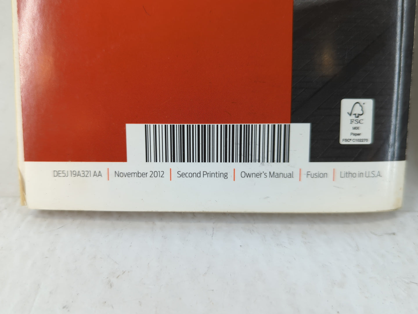 2013 Ford Fusion Owners Manual Book Guide P/N:DE5J 19A321 AA OEM Used Auto Parts - Oemusedautoparts1.com