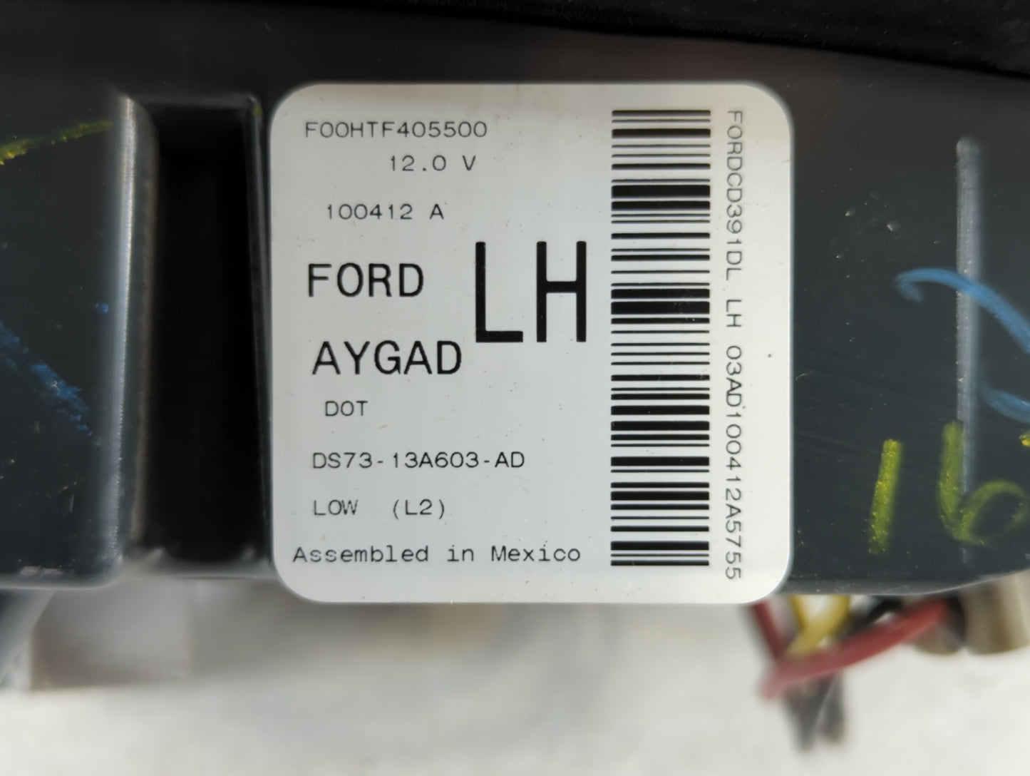 2013-2016 Ford Fusion Tail Light Assembly Driver Left OEM P/N:DS73-13A603-AD Fits Fits 2013 2014 2015 2016 OEM Used Auto Par