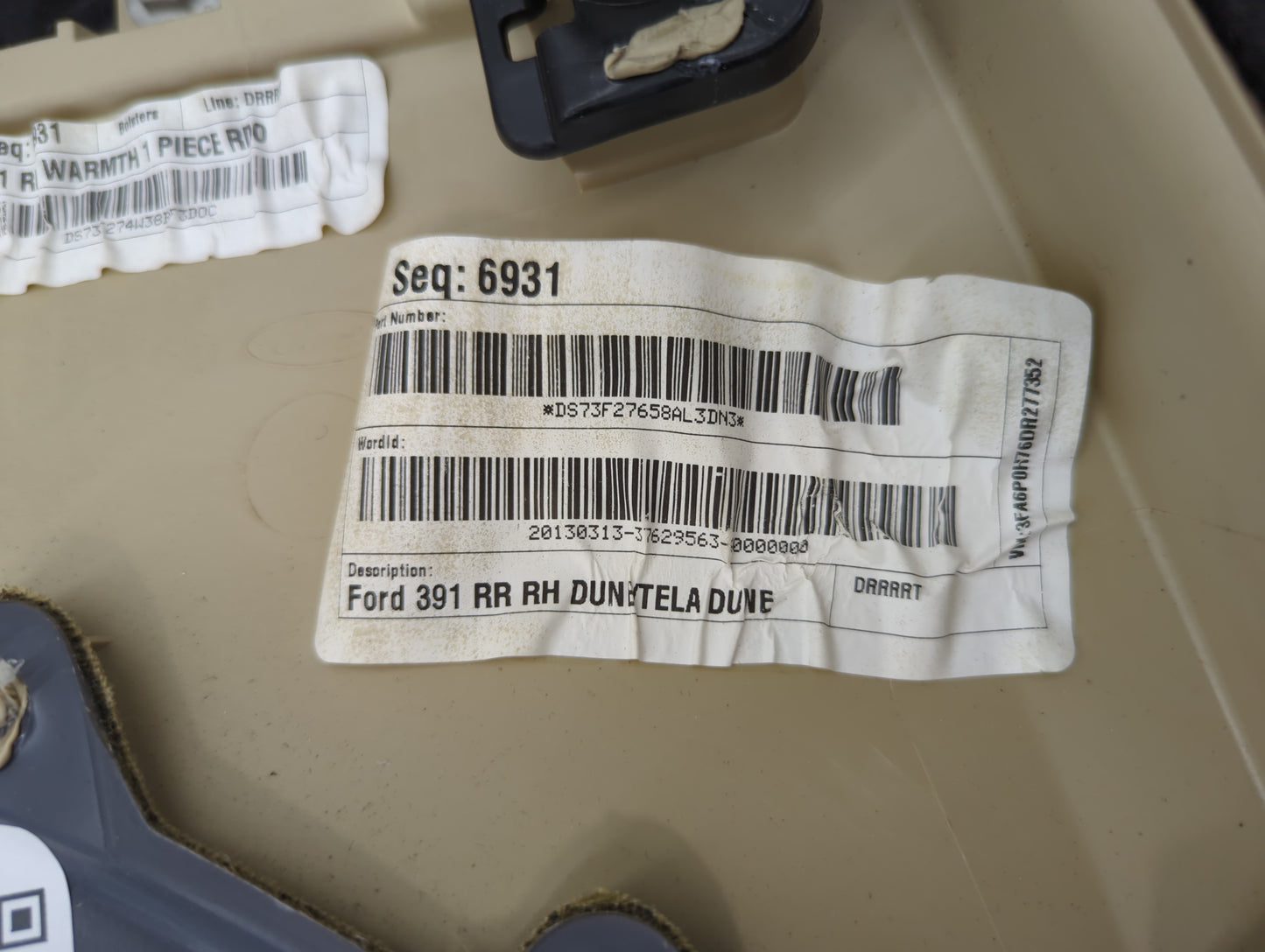 2013 Ford Fusion Rear Right Passenger Interior Door Panel Trim - Oemusedautoparts1.com