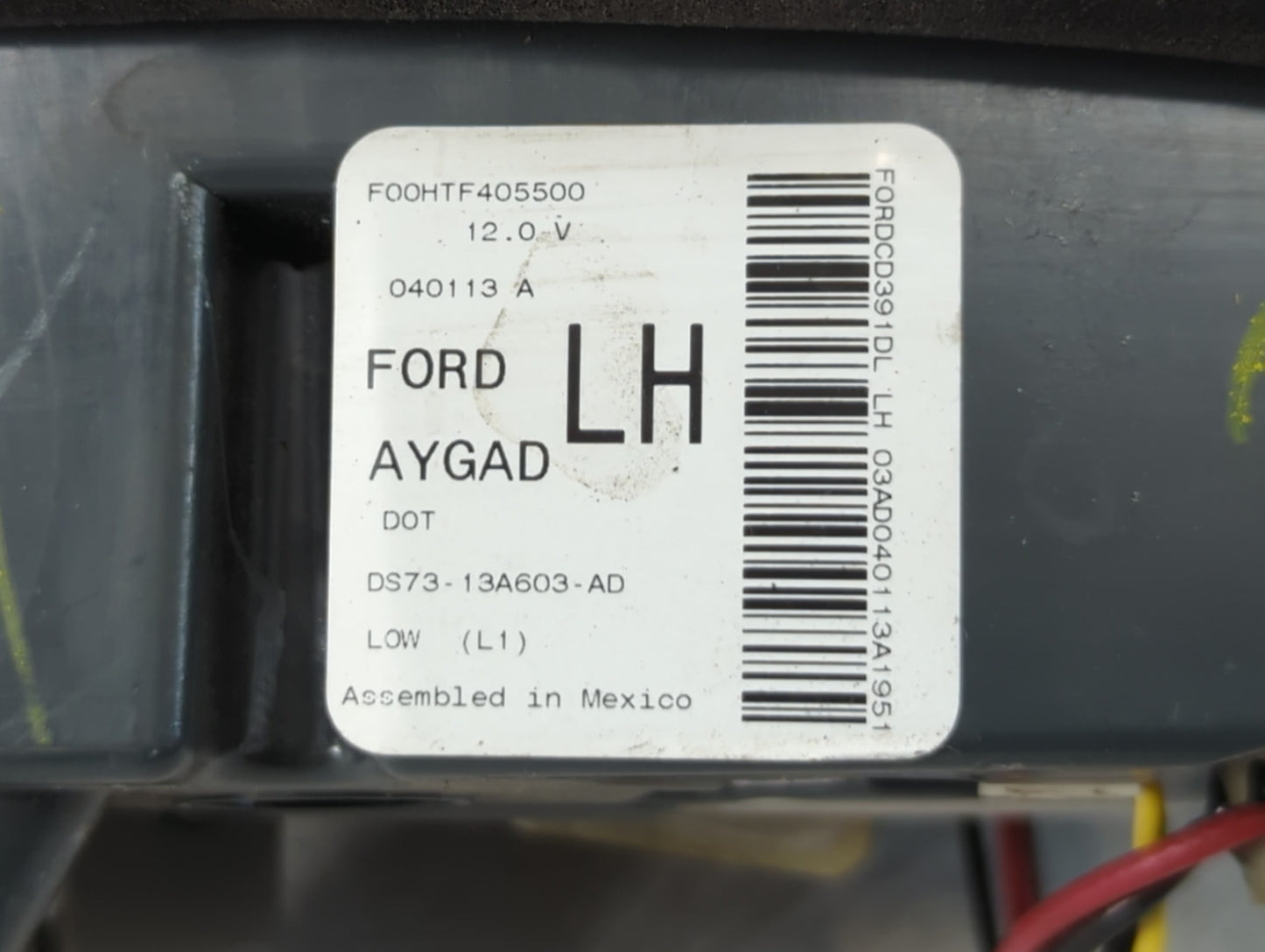 2013-2016 Ford Fusion Tail Light Assembly Driver Left OEM P/N:DS73-13A603-AD Fits Fits 2013 2014 2015 2016 OEM Used Auto Par
