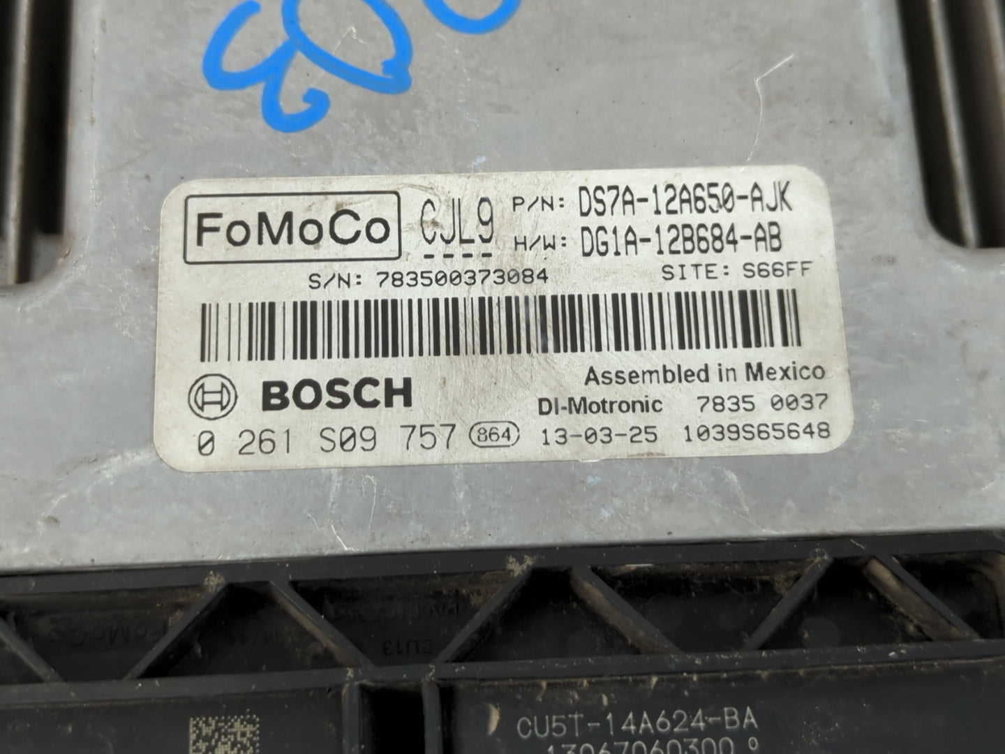2013 Ford Fusion PCM Engine Control Computer ECU ECM PCU OEM P/N:DS7A-12A650-AJK Fits OEM Used Auto Parts - Oemusedautoparts