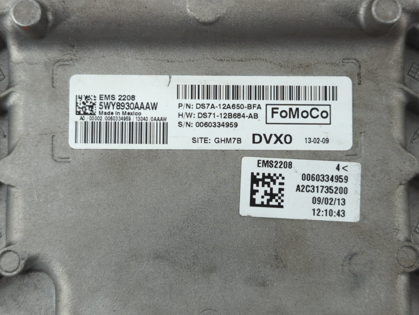 2013 Ford Fusion PCM Engine Control Computer ECU ECM PCU OEM P/N:DS7A-12A650-BFA DS7A-12A650-ATJ Fits OEM Used Auto Parts - 