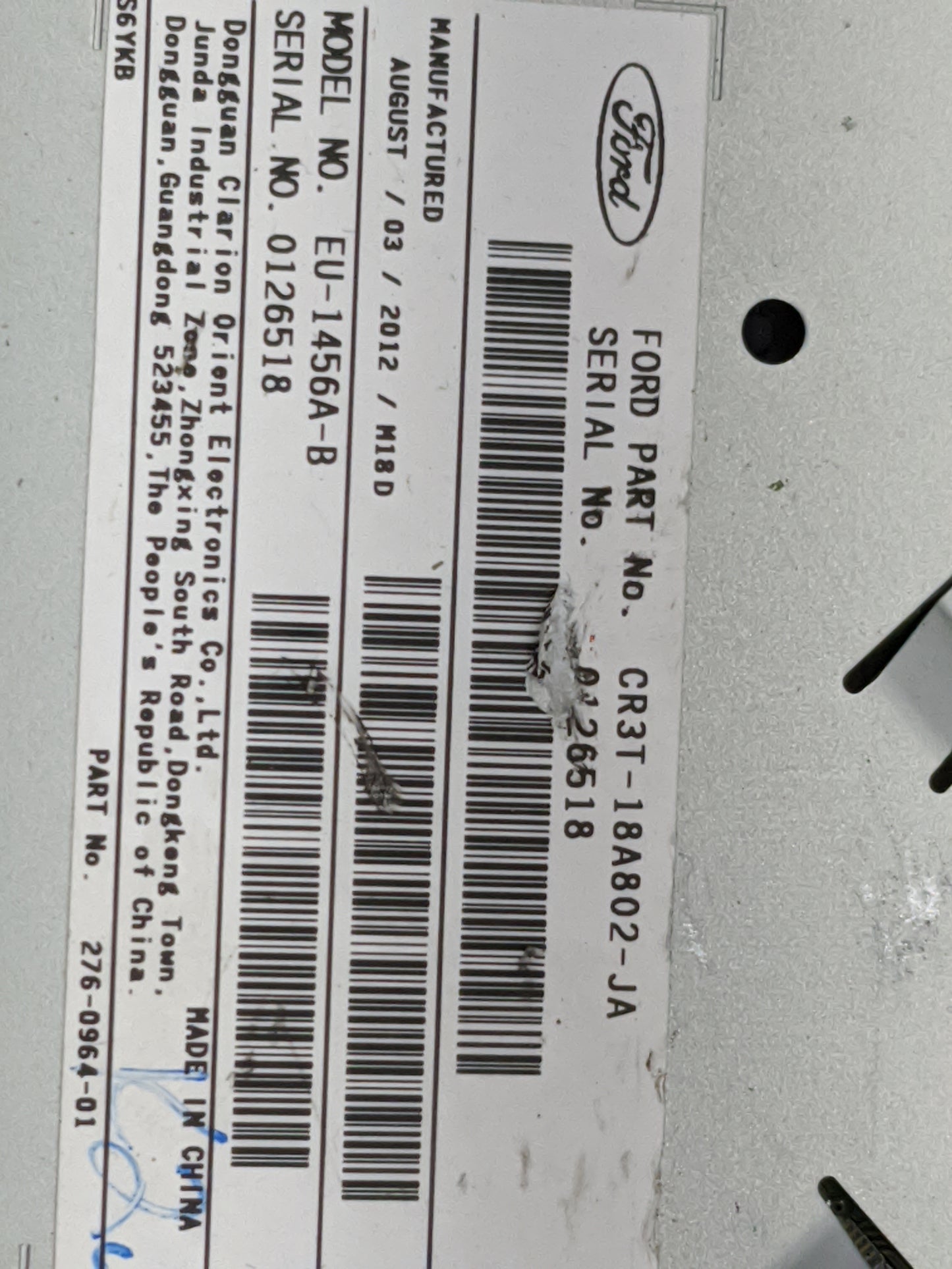 2011-2014 Ford Mustang Radio Control Panel 1475089 - Oemusedautoparts1.com