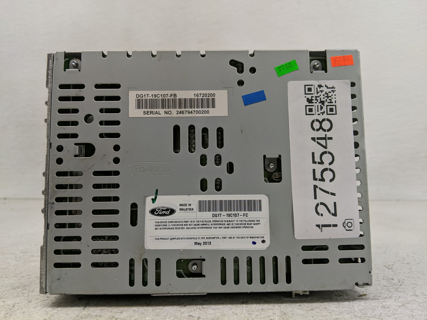 2013-2015 Ford Taurus Radio AM FM Cd Player Receiver Replacement P/N:DG1T-19C107-FC Fits Fits 2013 2014 2015 OEM Used Auto P