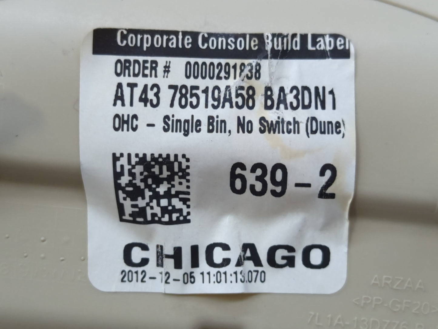 2013-2019 Ford Taurus Overhead Roof Console 548748 - Oemusedautoparts1.com