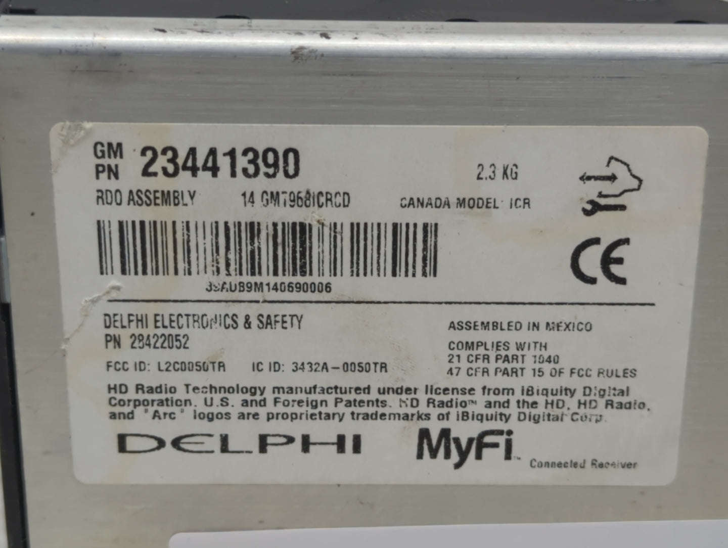 2007-2017 Gmc Acadia Radio AM FM Cd Player Receiver Replacement P/N:23441390 Fits OEM Used Auto Parts - Oemusedautoparts1.co