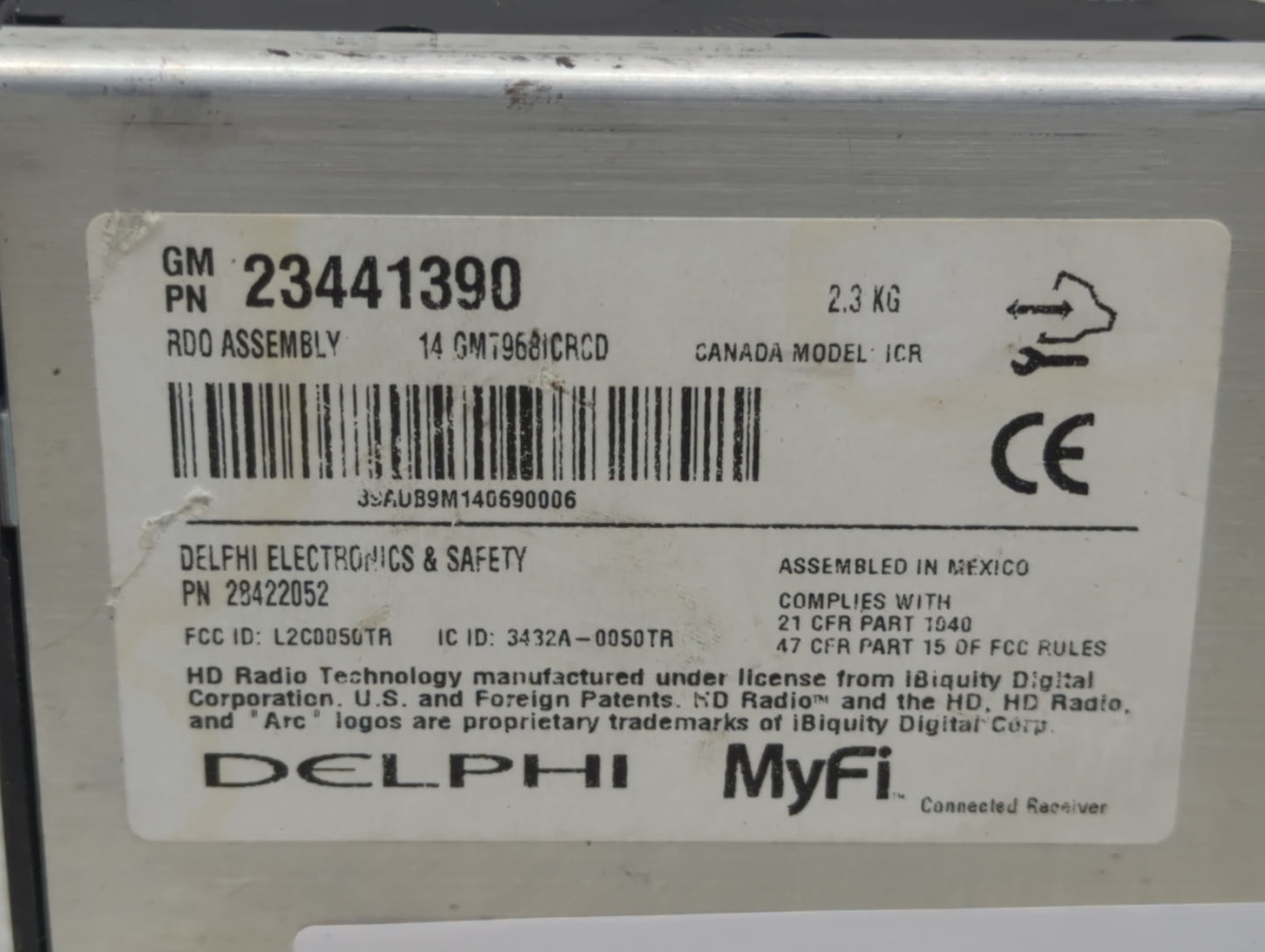 2007-2017 Gmc Acadia Radio AM FM Cd Player Receiver Replacement P/N:23441390 Fits OEM Used Auto Parts - Oemusedautoparts1.co