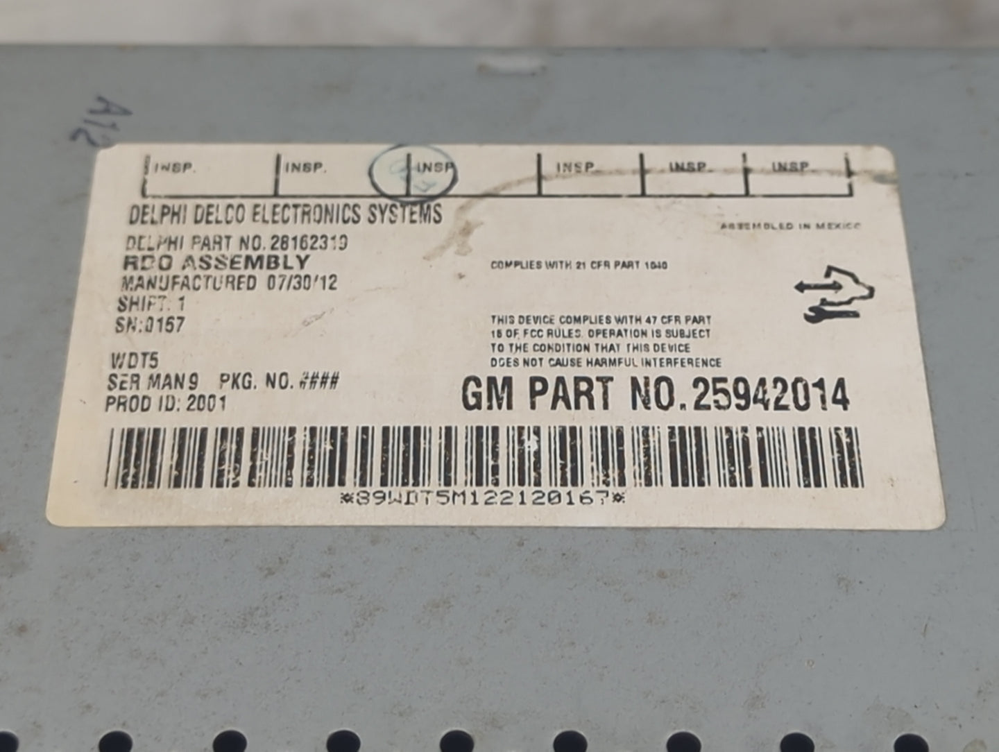 2008-2014 Gmc Savana Radio AM FM Cd Player Receiver Replacement P/N:25942014 28162319 Fits OEM Used Auto Parts - Oemusedauto