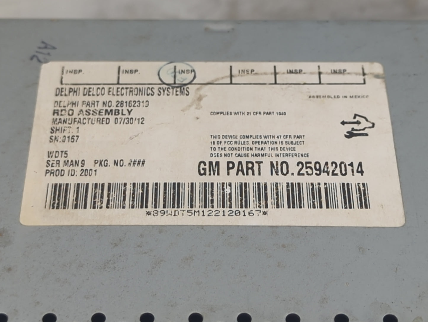 2008-2014 Gmc Savana Radio AM FM Cd Player Receiver Replacement P/N:25942014 28162319 Fits OEM Used Auto Parts - Oemusedauto