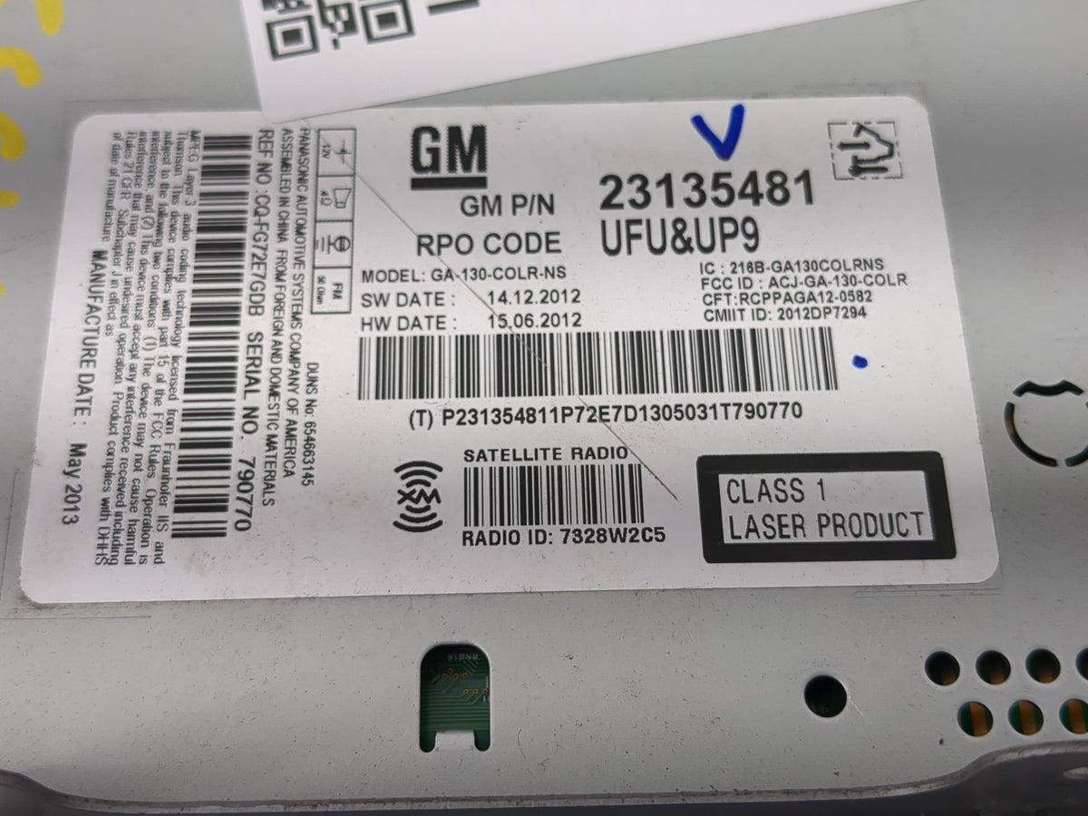 2013 Gmc Terrain Radio AM FM Cd Player Receiver Replacement P/N:23135481 OEM Used Auto Parts - Oemusedautoparts1.com
