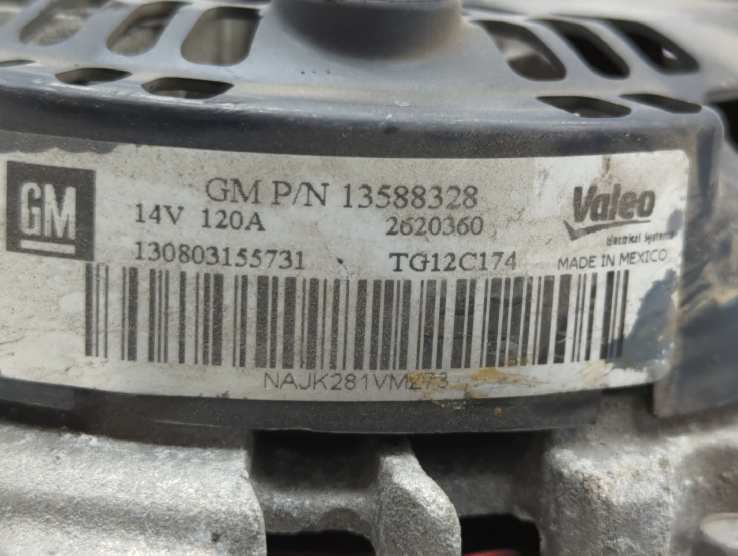 2010-2017 Gmc Terrain Alternator Replacement Generator Charging Assembly Engine OEM P/N:13588328 13512759 Fits OEM Used Auto