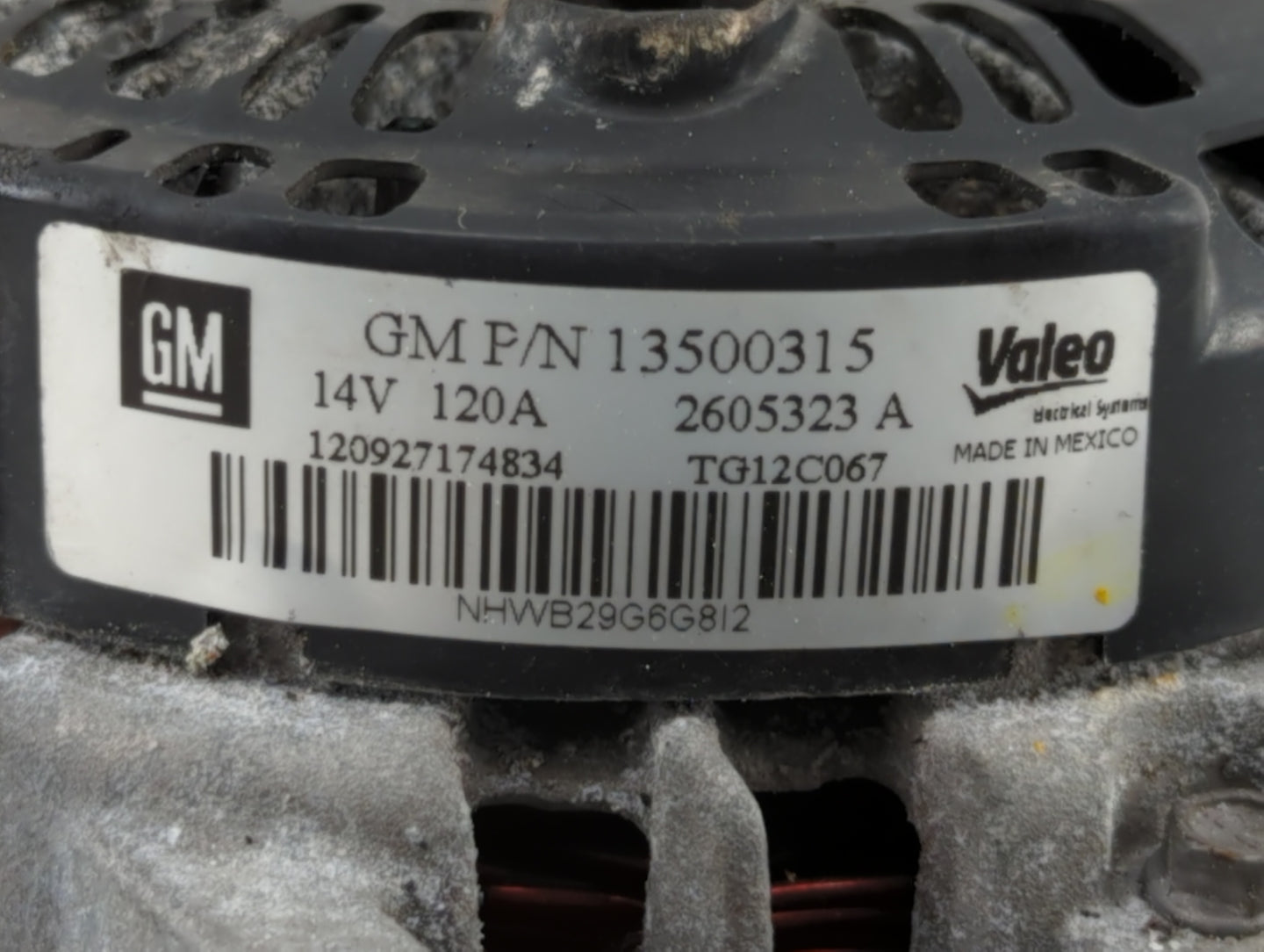 2010-2017 Gmc Terrain Alternator Replacement Generator Charging Assembly Engine OEM P/N:13588328 13512759 Fits OEM Used Auto