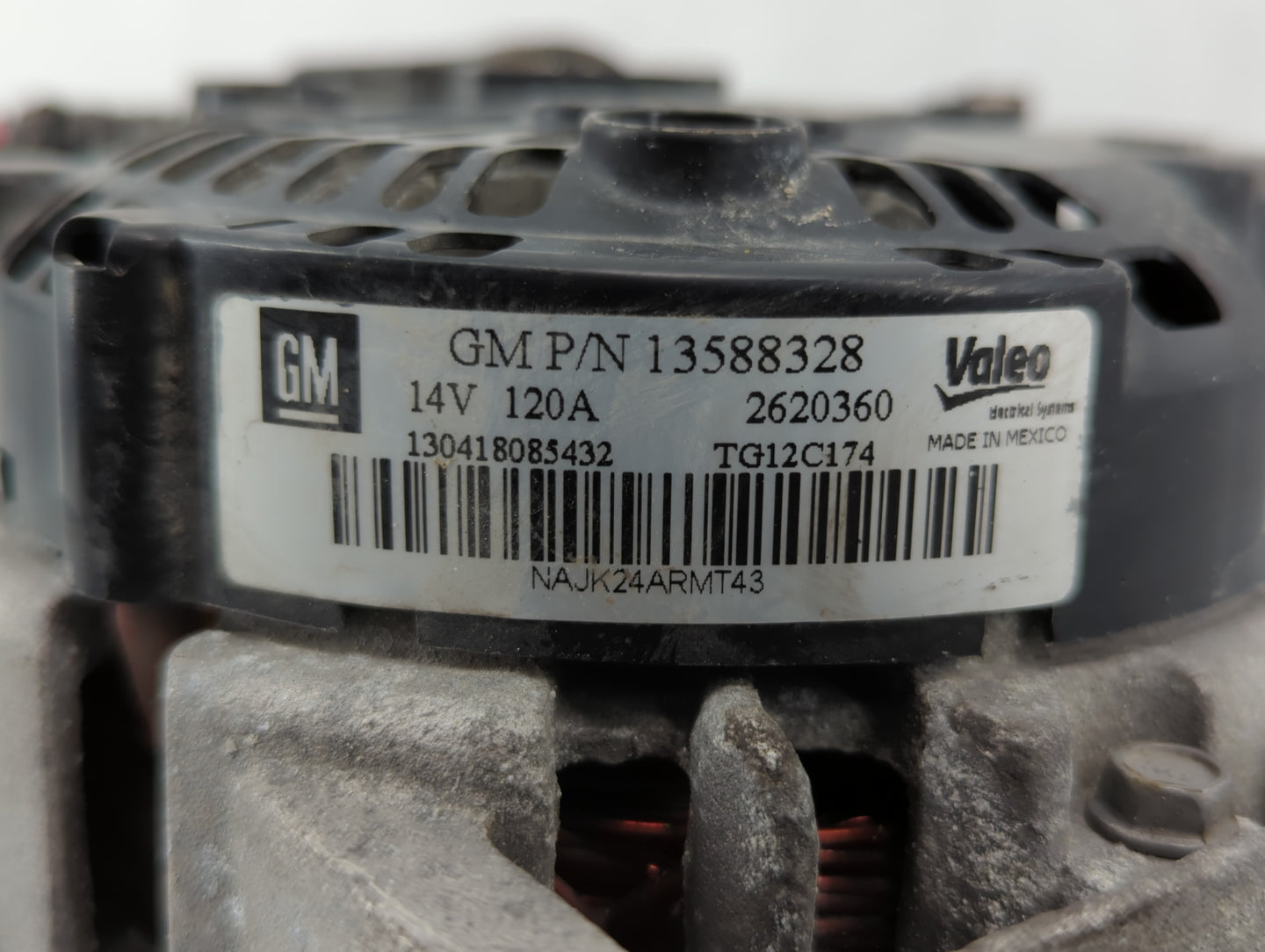 2010-2017 Gmc Terrain Alternator Replacement Generator Charging Assembly Engine OEM P/N:13588328 Fits OEM Used Auto Parts - 