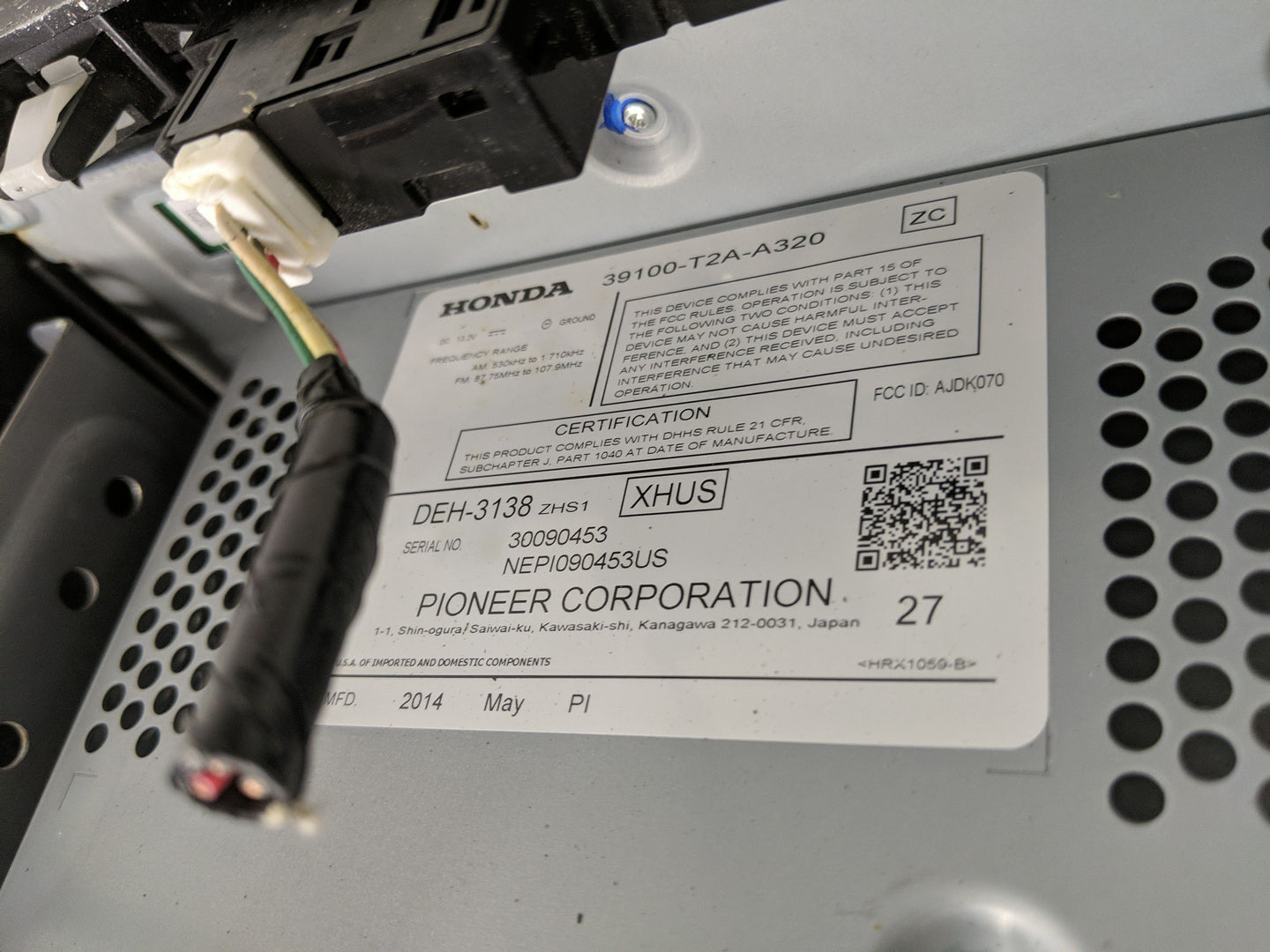 2013-2015 Honda Accord Radio Control Panel - Oemusedautoparts1.com