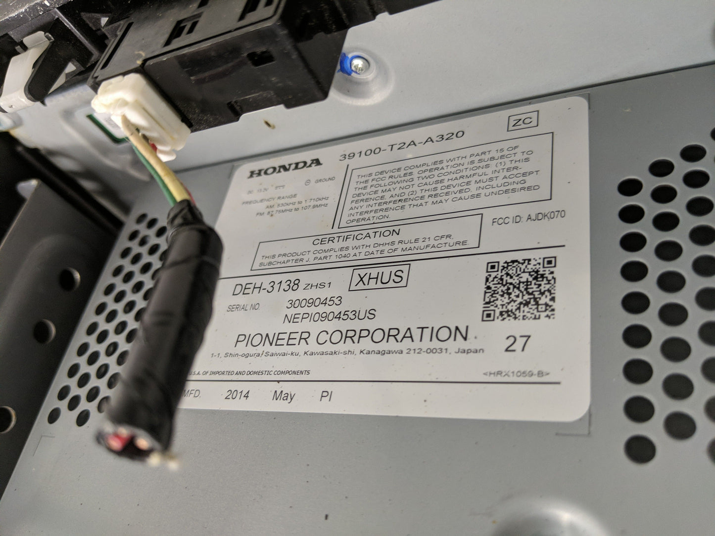 2013-2015 Honda Accord Radio Control Panel - Oemusedautoparts1.com