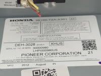 2013-2015 Honda Accord Radio AM FM Cd Player Receiver Replacement P/N:39100-T2A-A301 Fits Fits 2013 2014 2015 OEM Used Auto 