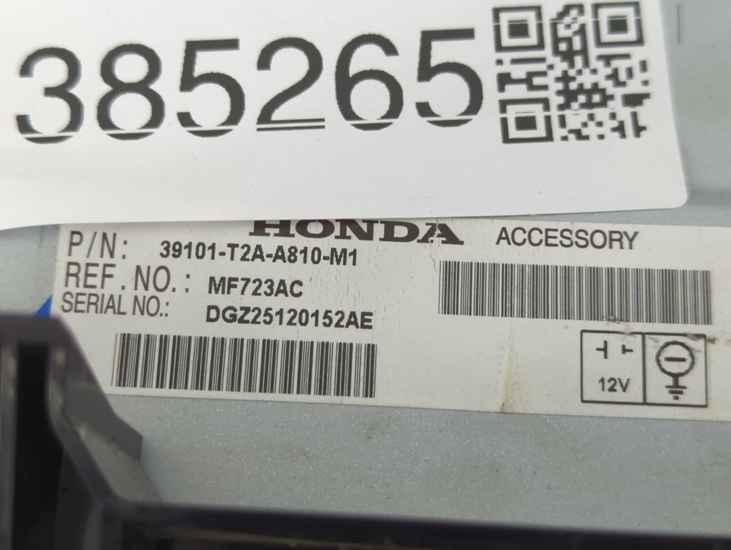 2013 Honda Accord Radio AM FM Cd Player Receiver Replacement P/N:39101-T2A-A810-M1 MF723AC, 39100T2A A802 Fits OEM Used Auto