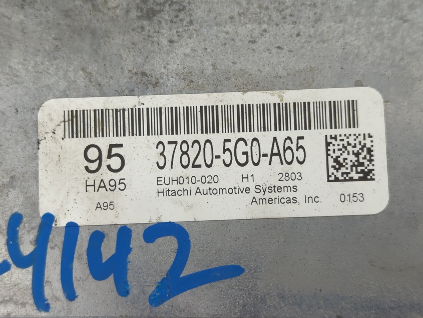 2013 Honda Accord PCM Engine Control Computer ECU ECM PCU OEM P/N:37820-5G0-A65 Fits OEM Used Auto Parts - Oemusedautoparts1