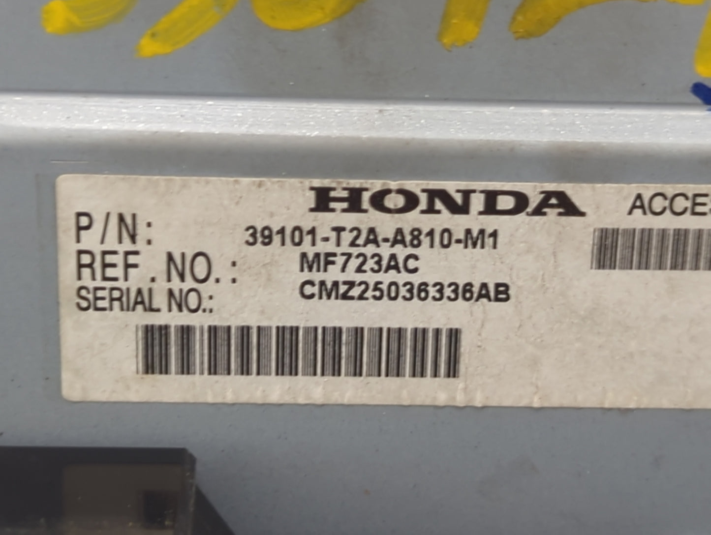 2013-2015 Honda Accord Radio AM FM Cd Player Receiver Replacement P/N:39101-T2A-A810-M1 MF723AC Fits Fits 2013 2014 2015 OEM