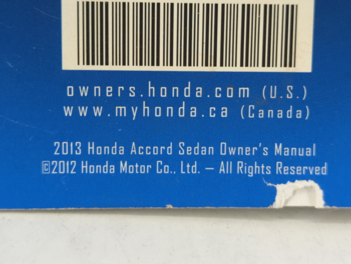 2013 Honda Accord Owners Manual Book Guide OEM Used Auto Parts - Oemusedautoparts1.com