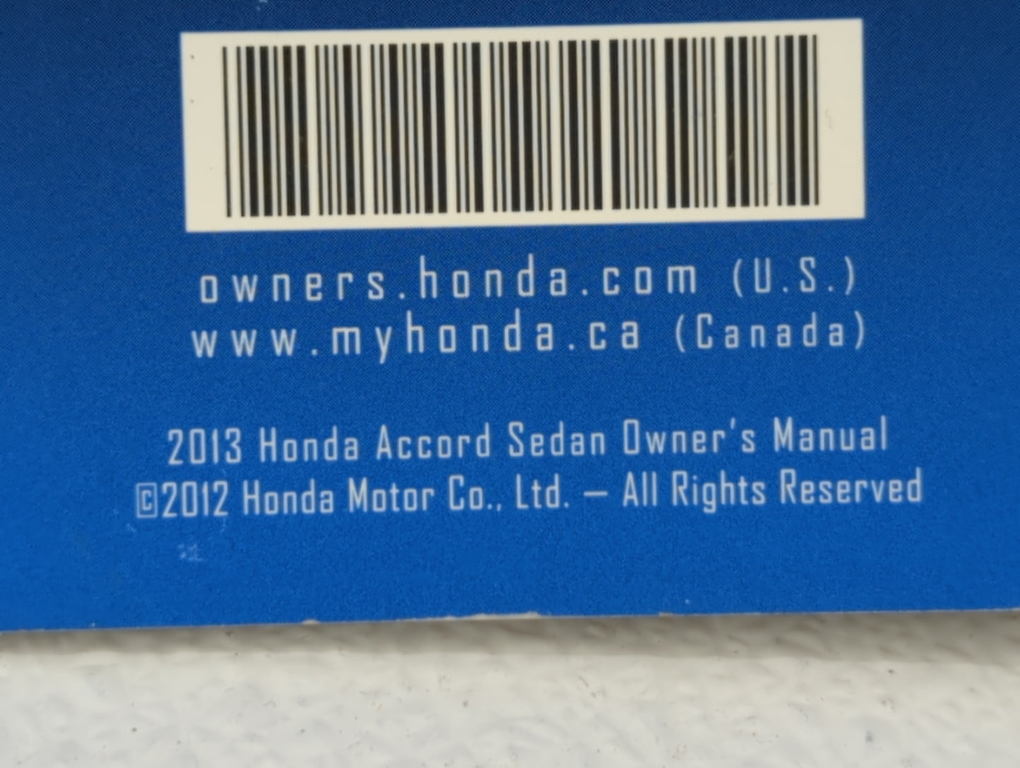 2013 Honda Accord Owners Manual Book Guide OEM Used Auto Parts - Oemusedautoparts1.com
