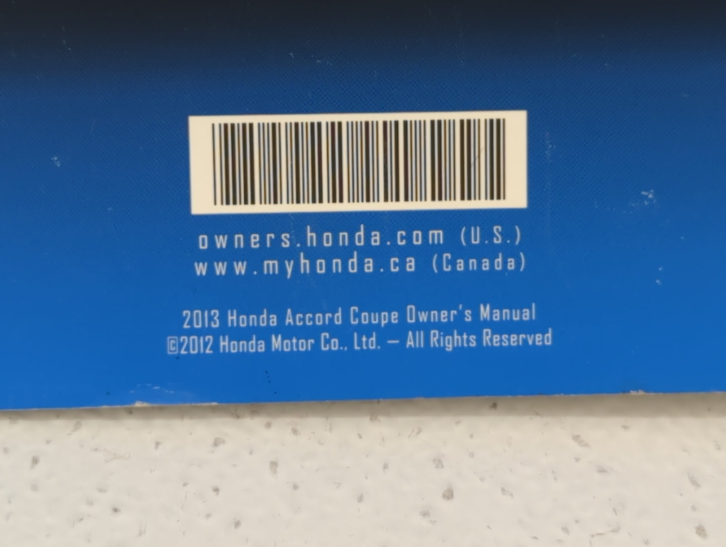 2013 Honda Accord Owners Manual Book Guide P/N:00X31-T3L-6000 OEM Used Auto Parts - Oemusedautoparts1.com
