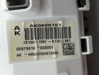 2012-2015 Honda Civic Instrument Cluster Speedometer Gauges P/N:78100-TR0-A132-M1 78200-TR3-A011-M1 Fits Fits 2012 2013 2014