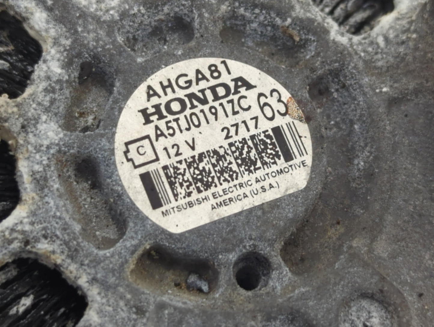 2012-2015 Honda Civic Alternator Replacement Generator Charging Assembly Engine OEM P/N:A5TJ0191ZC Fits OEM Used Auto Parts 