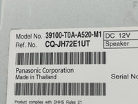 2012-2014 Honda Cr-V Radio AM FM Cd Player Receiver Replacement P/N:39100-T0A-A520-M1 Fits Fits 2012 2013 2014 OEM Used Auto