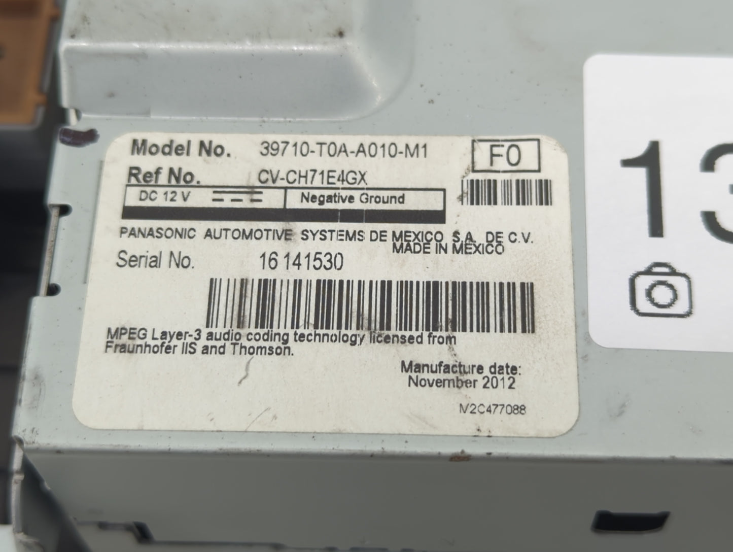 2012-2014 Honda Cr-v Information Display Screen - Oemusedautoparts1.com