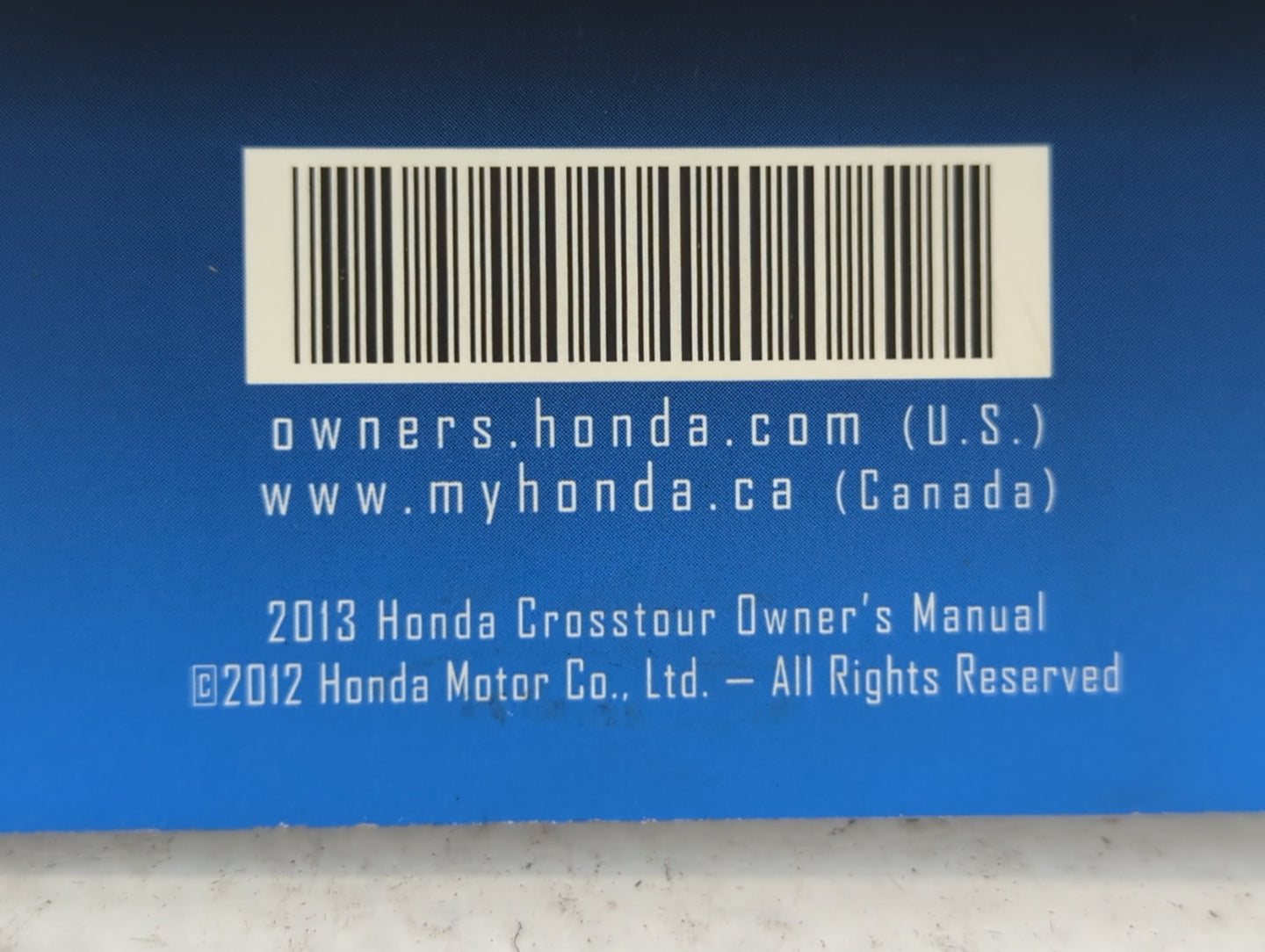 2013 Honda Crosstour Owners Manual Book Guide OEM Used Auto Parts - Oemusedautoparts1.com