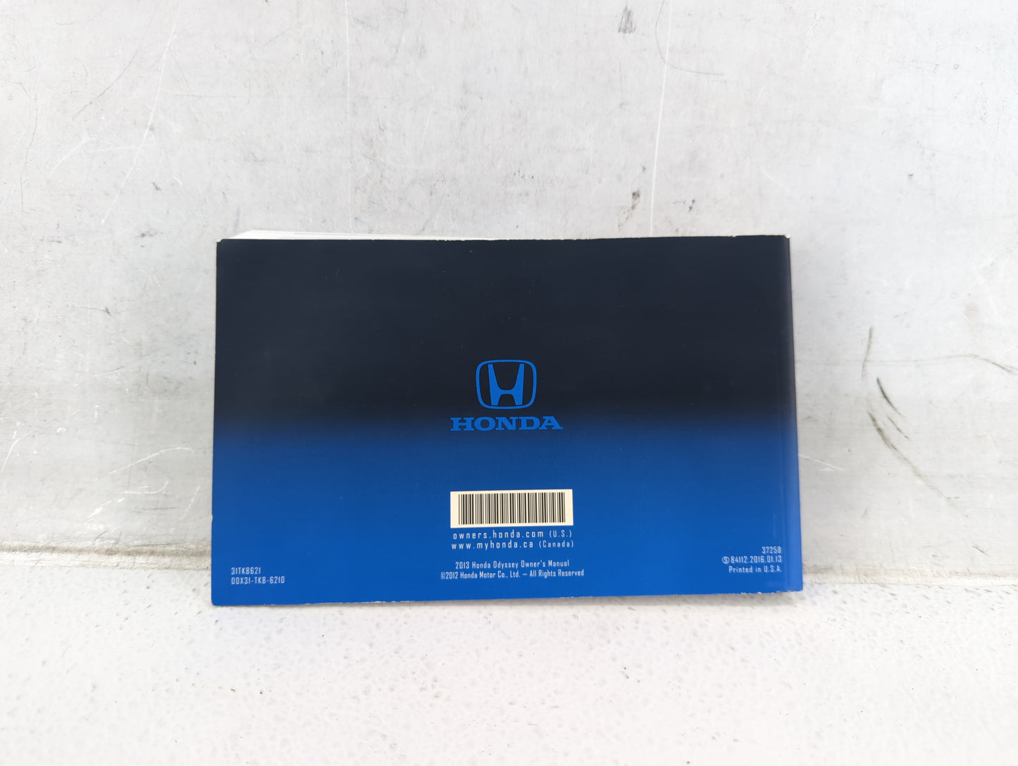 2013 Honda Odyssey Owners Manual Book Guide P/N:00X31-TK8-6210 OEM Used Auto Parts - Oemusedautoparts1.com