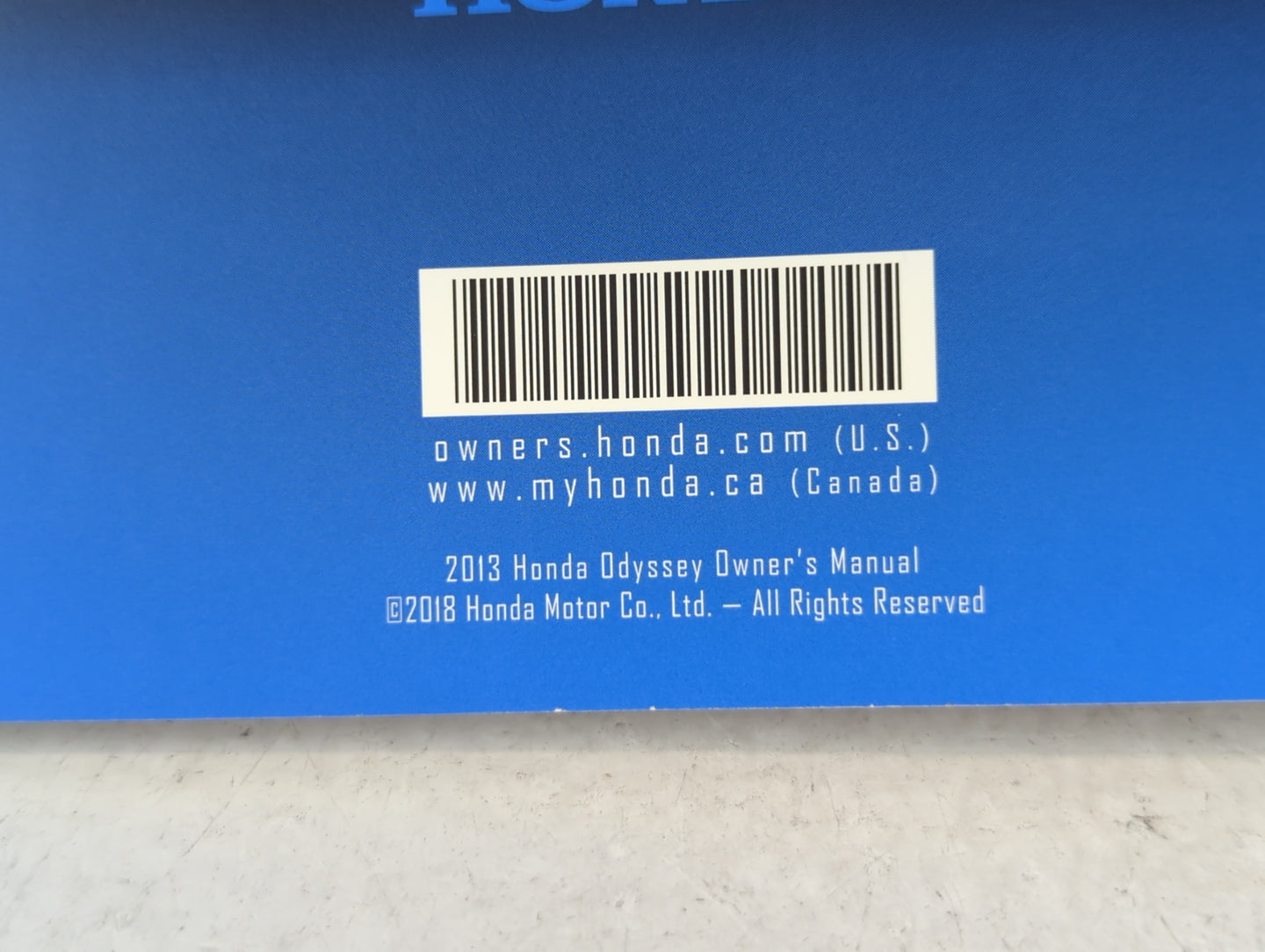 2013 Honda Odyssey Owners Manual Book Guide P/N:0MX31-TK8-6220 31TK8622 OEM Used Auto Parts - Oemusedautoparts1.com