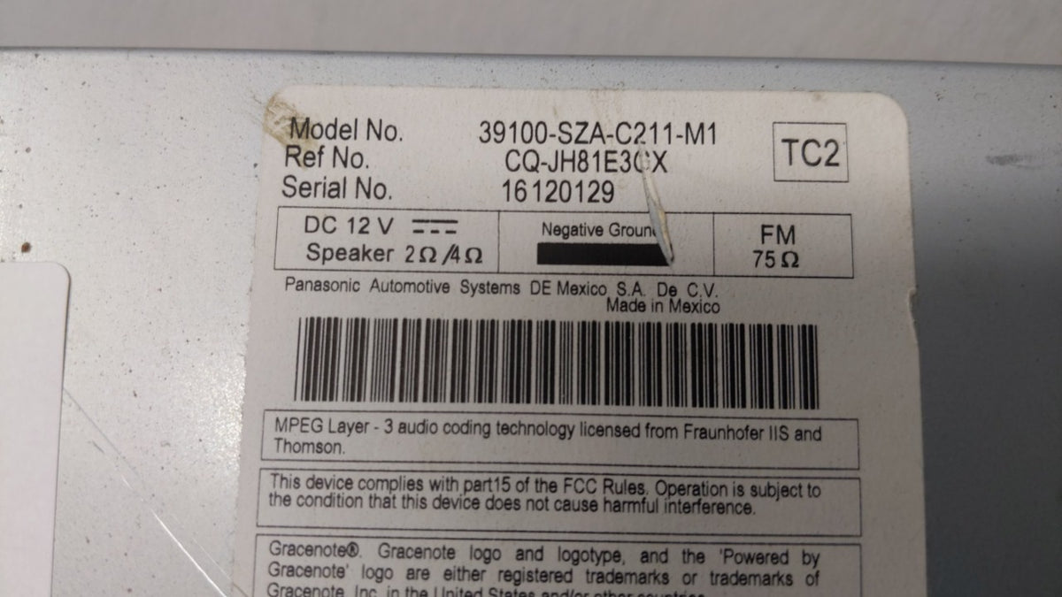 2013-2015 Honda Pilot Am Fm Cd Player Radio Receiver 149879 - Oemusedautoparts1.com