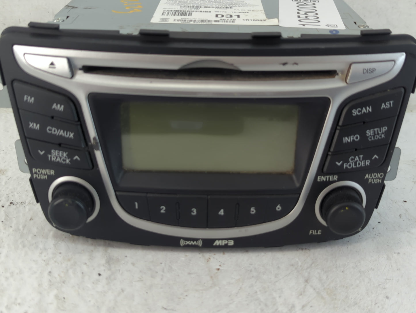 2012-2014 Hyundai Accent Radio AM FM Cd Player Receiver Replacement P/N:961701R1004X Fits Fits 2012 2013 2014 OEM Used Auto 