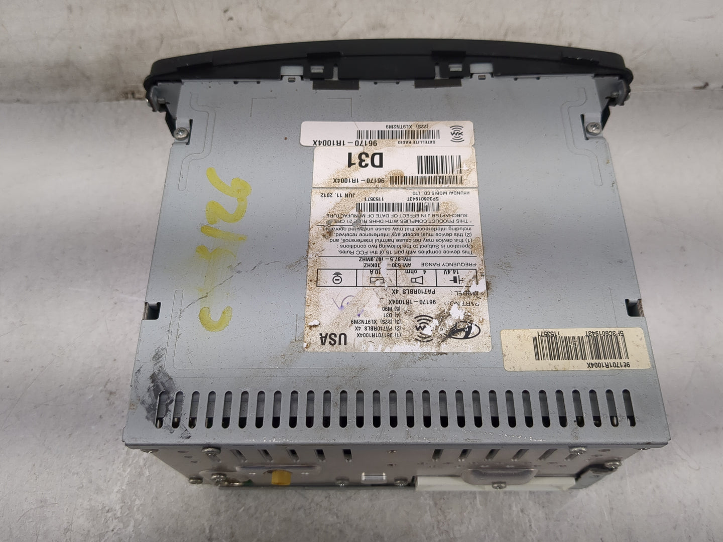 2012-2014 Hyundai Accent Radio AM FM Cd Player Receiver Replacement P/N:96170-1R1004X Fits Fits 2012 2013 2014 OEM Used Auto