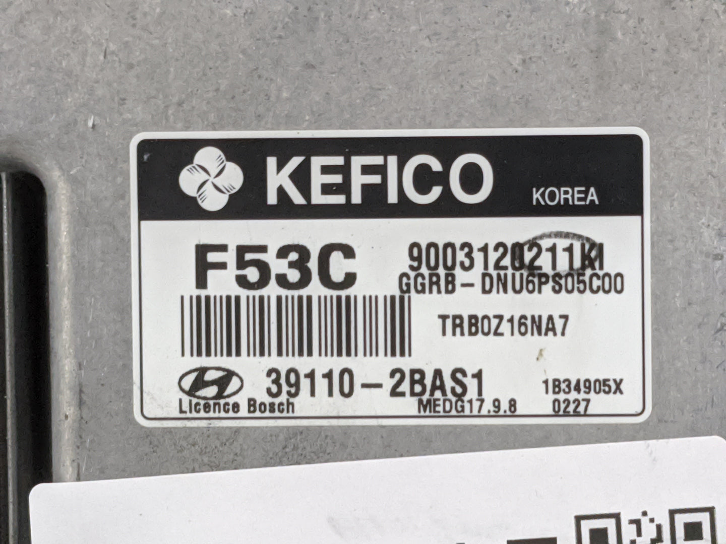 2012-2014 Hyundai Accent PCM Engine Control Computer ECU ECM PCU OEM P/N:39110-2BAS1 Fits Fits 2012 2013 2014 OEM Used Auto 