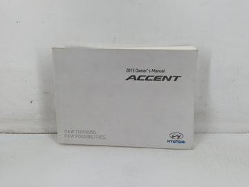 2013 Hyundai Accent Owners Manual Book Guide P/N:D1RO-EU35H OEM Used Auto Parts - Oemusedautoparts1.com