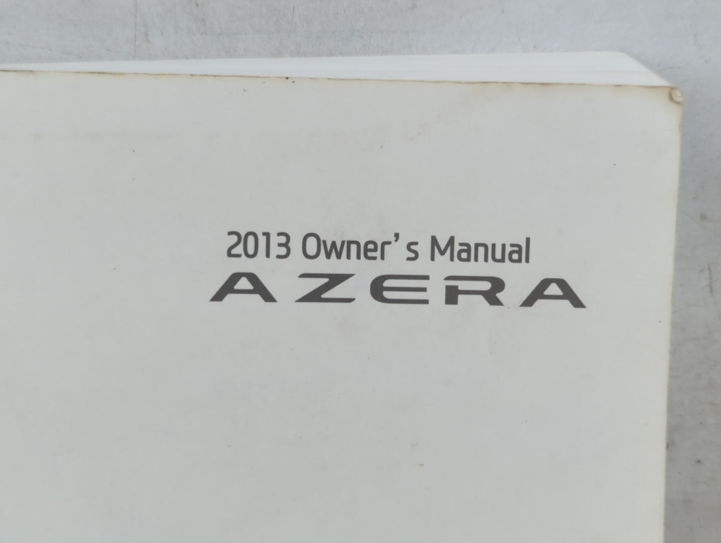 2013 Hyundai Azera Owners Manual Book Guide P/N:A3V0-EU27A OEM Used Auto Parts - Oemusedautoparts1.com