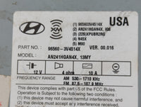 2012-2013 Hyundai Azera Radio AM FM Cd Player Receiver Replacement P/N:96560-3V4514X Fits Fits 2012 2013 OEM Used Auto Parts