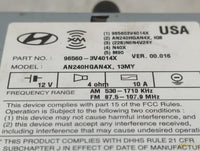 2012-2013 Hyundai Azera Radio AM FM Cd Player Receiver Replacement P/N:96560-3V4014X Fits Fits 2012 2013 OEM Used Auto Parts