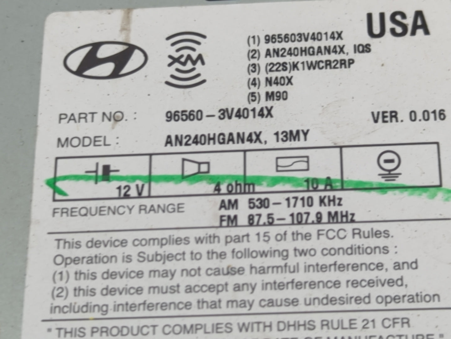 2012-2013 Hyundai Azera Radio Control Panel - Oemusedautoparts1.com