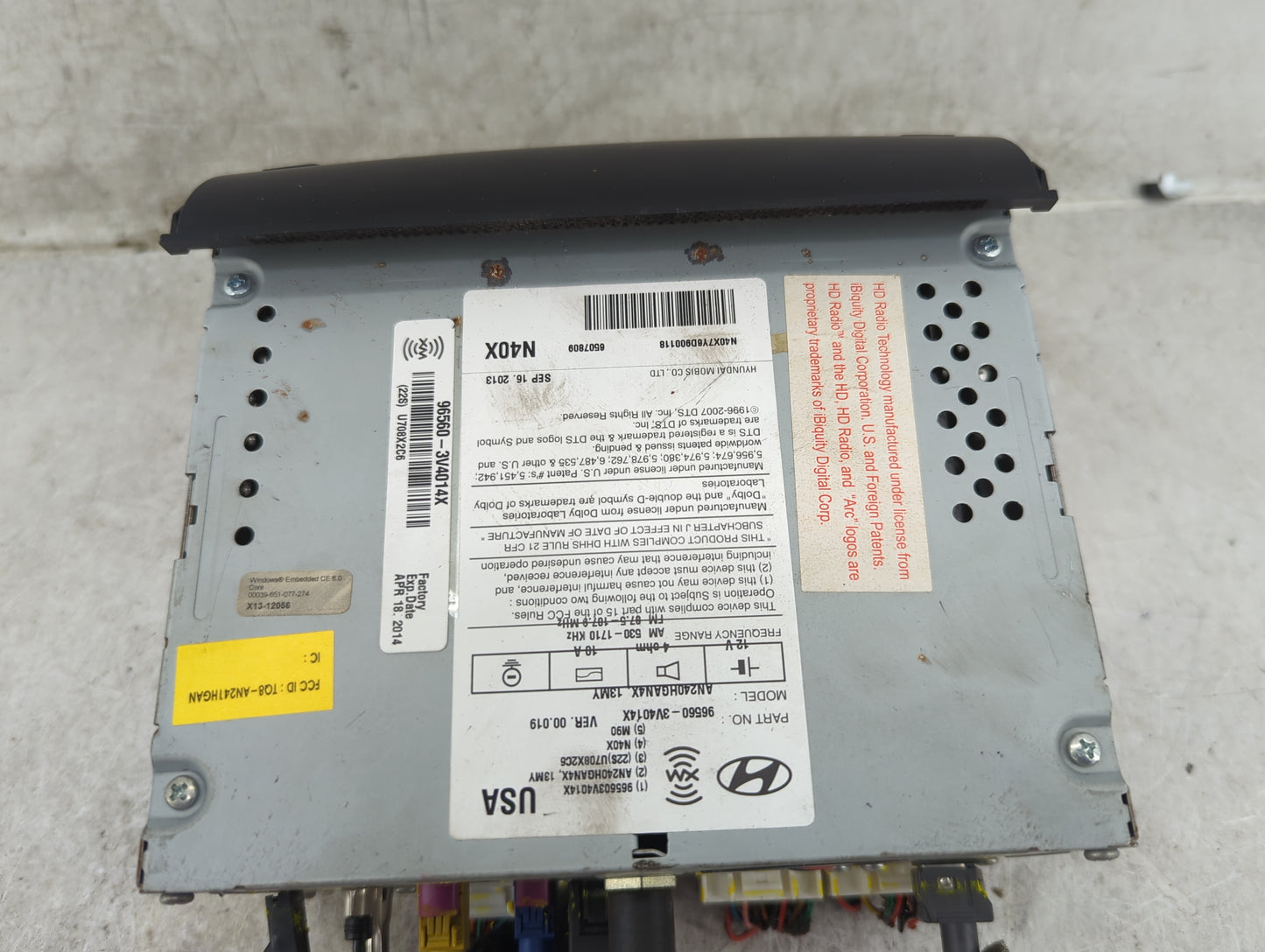 2012-2013 Hyundai Azera Radio AM FM Cd Player Receiver Replacement P/N:96560-3V4014X AN240HGANA4X Fits Fits 2012 2013 OEM Us