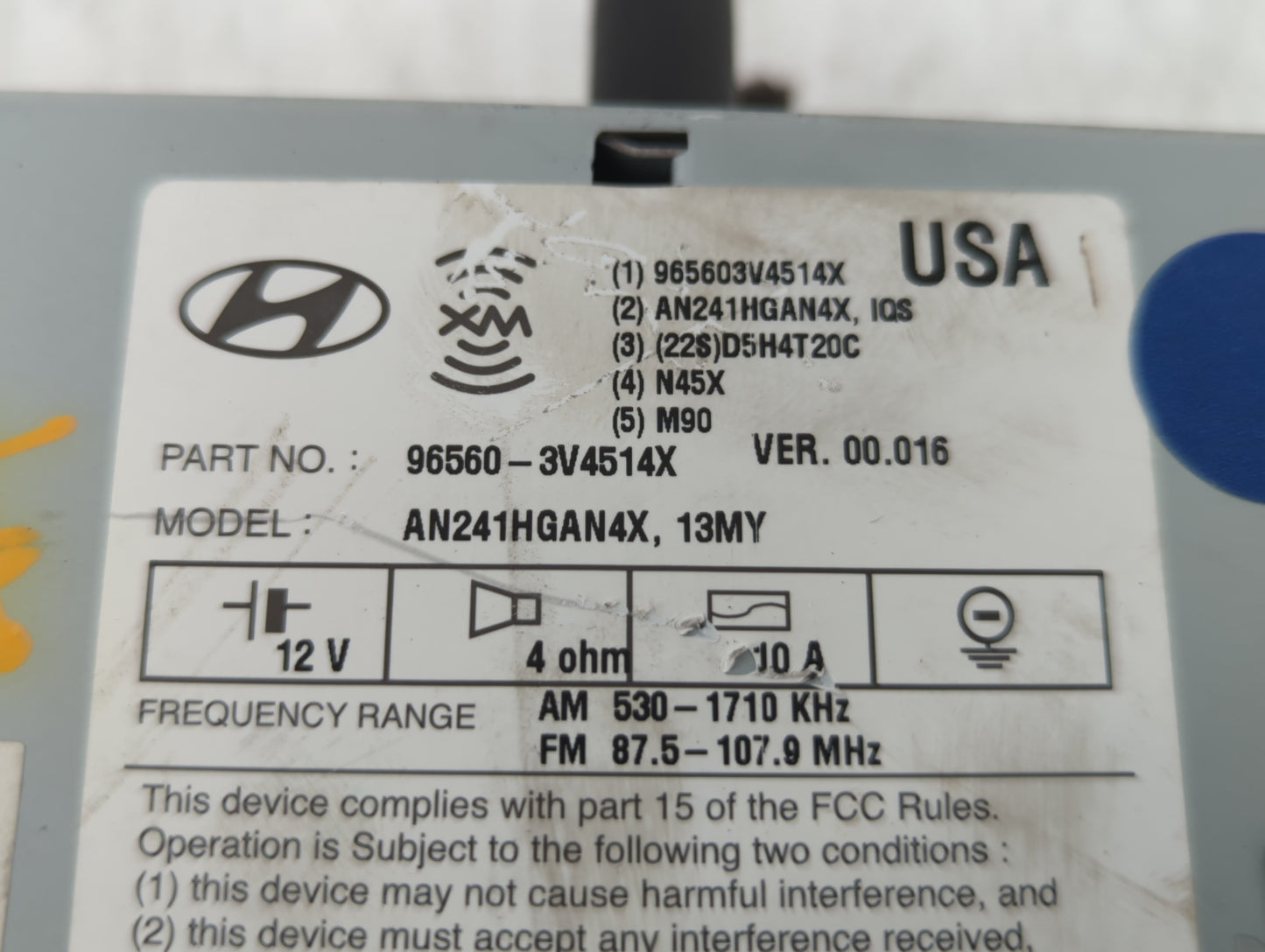 2012-2013 Hyundai Azera Am Fm Cd Player Radio Receiver - Oemusedautoparts1.com