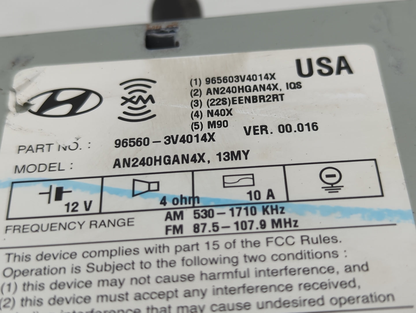 2012-2014 Hyundai Azera Am Fm Cd Player Radio Receiver - Oemusedautoparts1.com