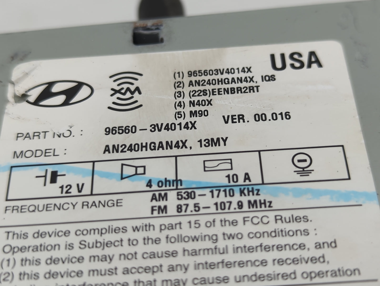 2012-2014 Hyundai Azera Am Fm Cd Player Radio Receiver - Oemusedautoparts1.com
