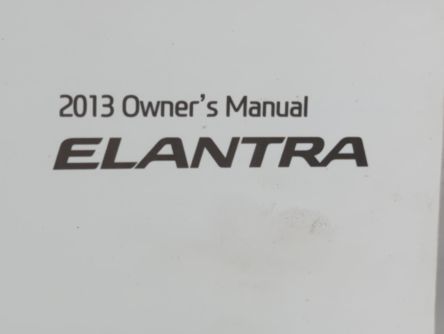 2013 Hyundai Elantra Owners Manual Book Guide P/N:A3Y0-EU38H OEM Used Auto Parts - Oemusedautoparts1.com