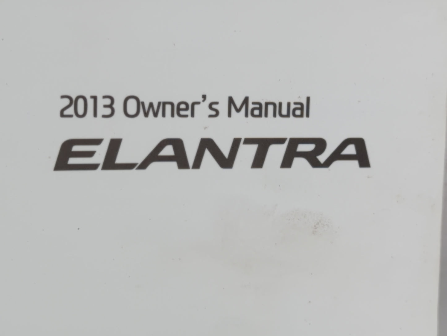2013 Hyundai Elantra Owners Manual Book Guide P/N:A3Y0-EU38H OEM Used Auto Parts - Oemusedautoparts1.com
