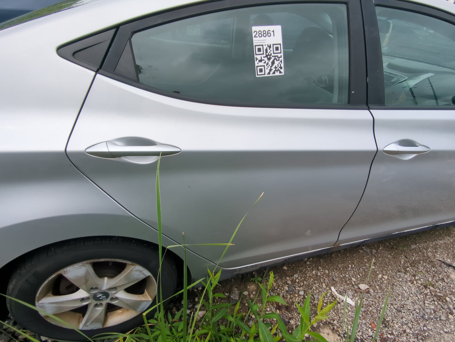 2011-2016 Hyundai Elantra Passenger Rear Door Window Oem - Oemusedautoparts1.com
